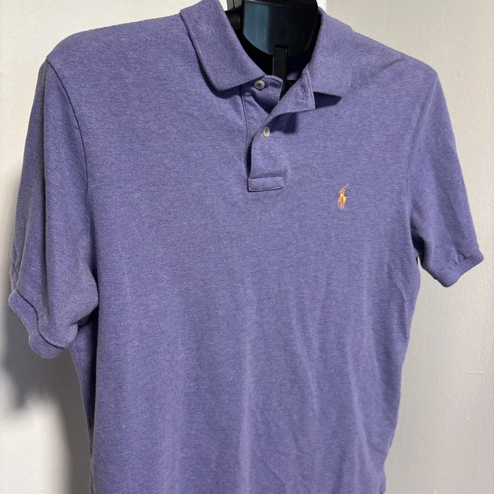 Polo Ralph Lauren Mens Purple Short Sleeve Cotton Pique Polo Shirt Size M Pony
